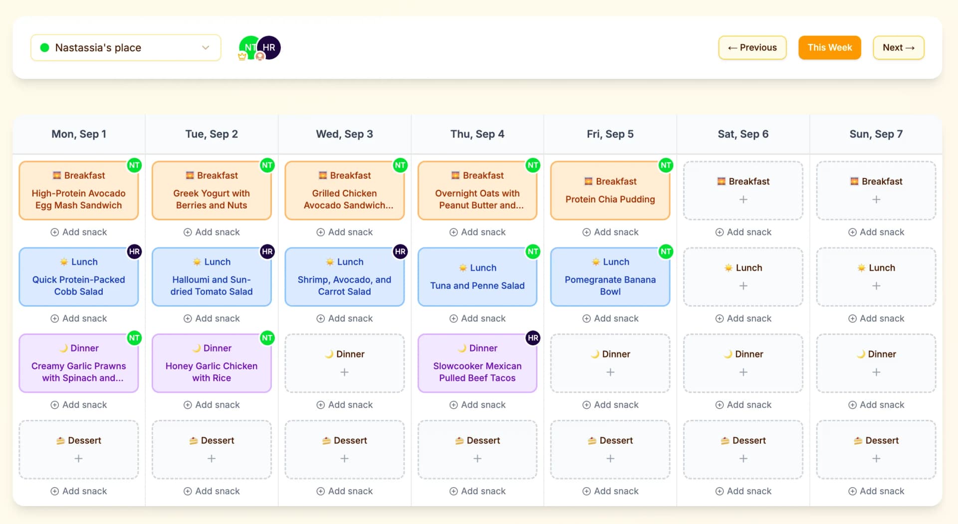 Organized meal planning solution showing streamlined process