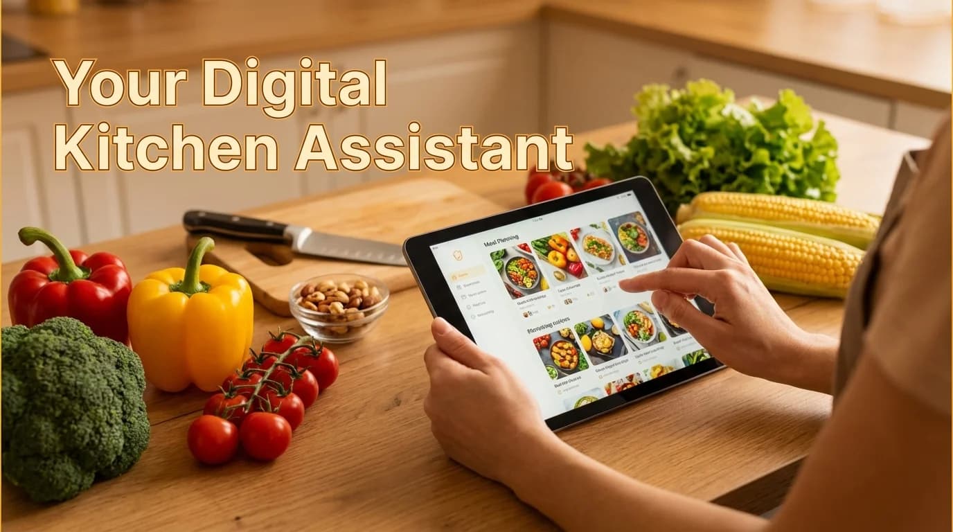 A close-up of a smartphone screen displaying an organized healthy meal planning app interface.