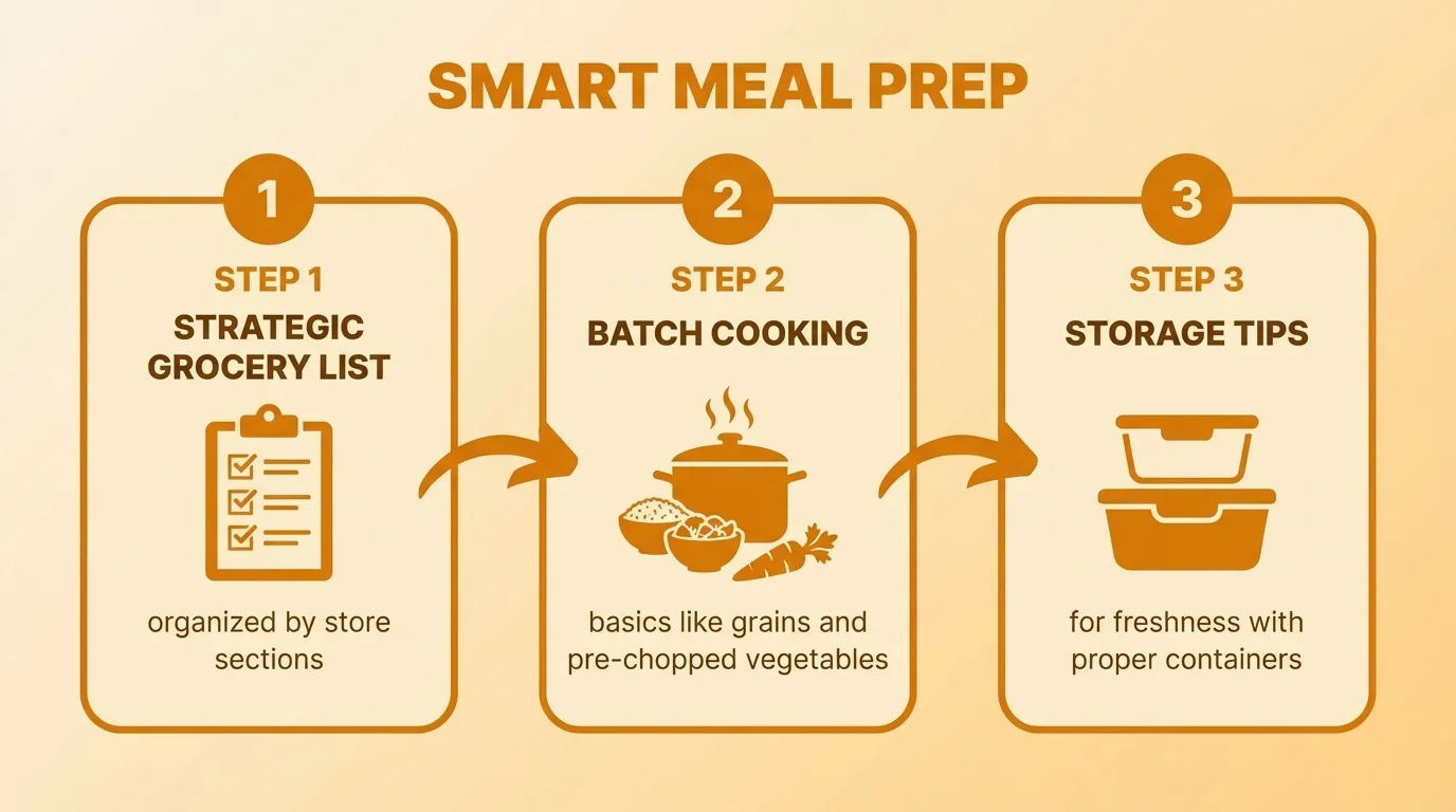 Infographic about weekly meal prep for healthy eating