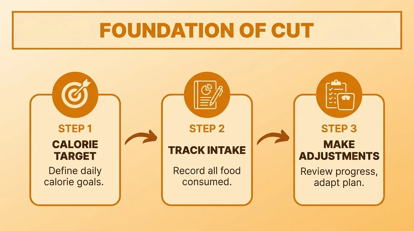 Infographic about cutting diet meal plan