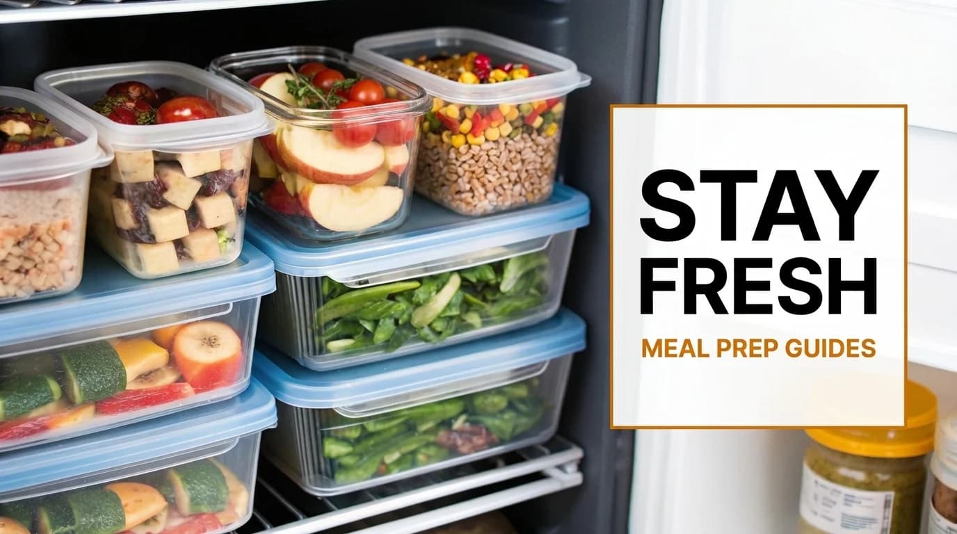 Assortment of fresh meal prep containers being stored in a refrigerator.